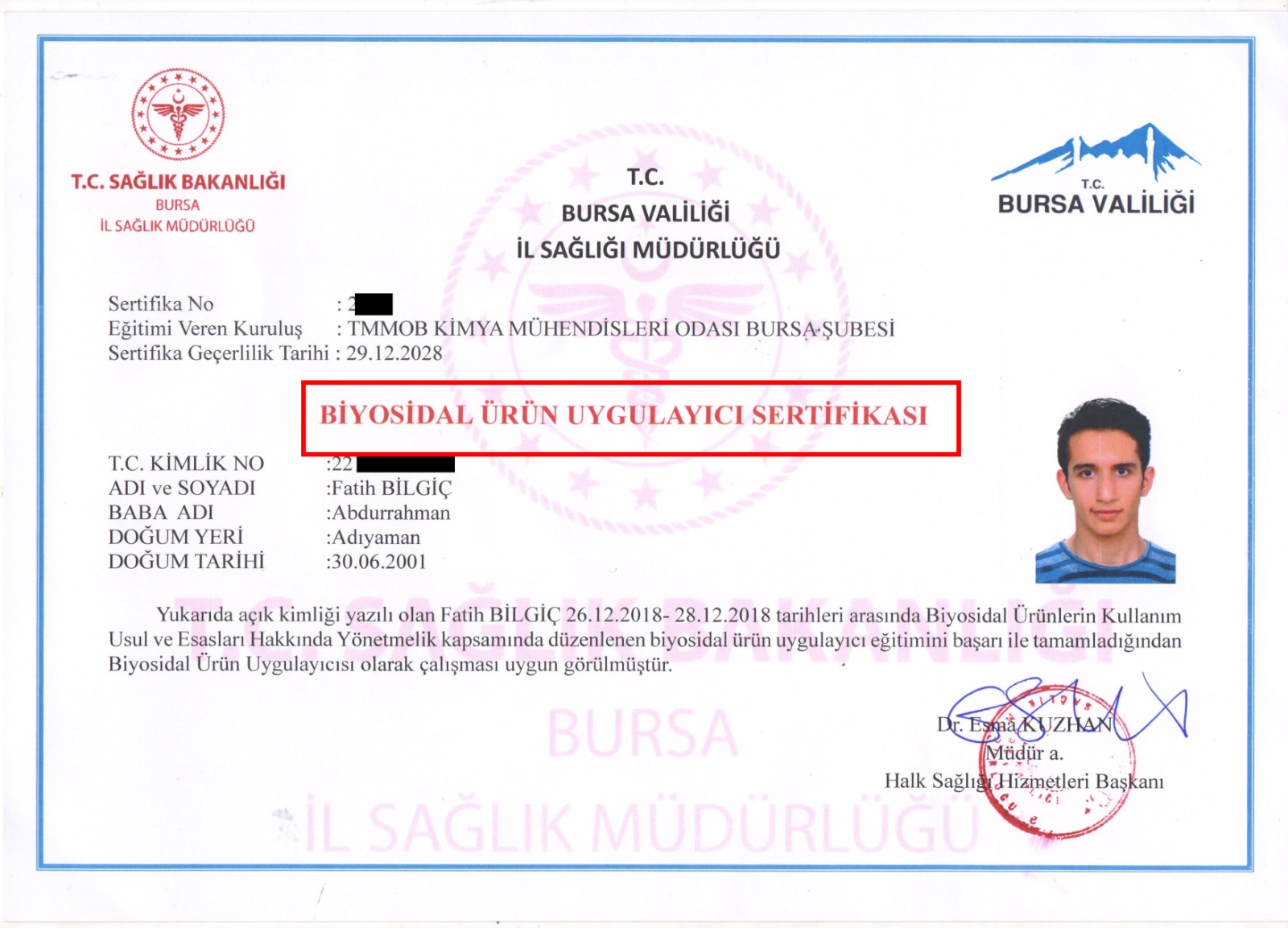 Su Deposu Temizliği Sertifikası 2