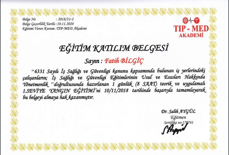 Su Deposu Temizliği Sertifikası 5